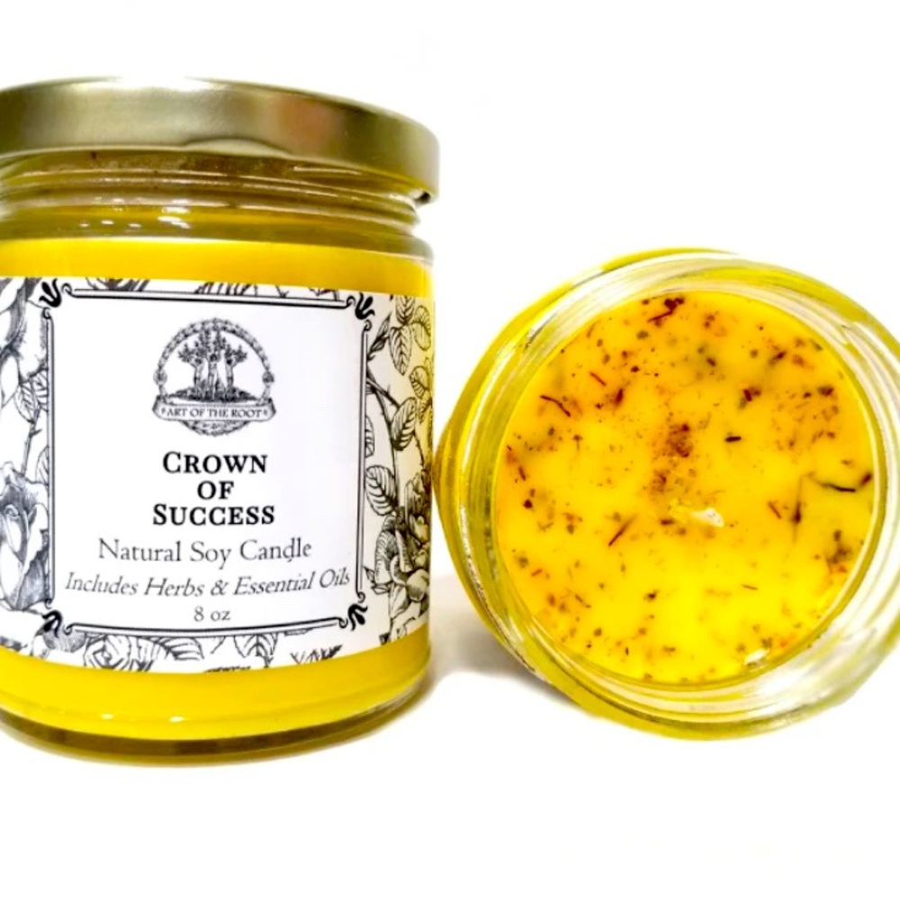 Crown of success soy candle for prosperity, success, and achievement